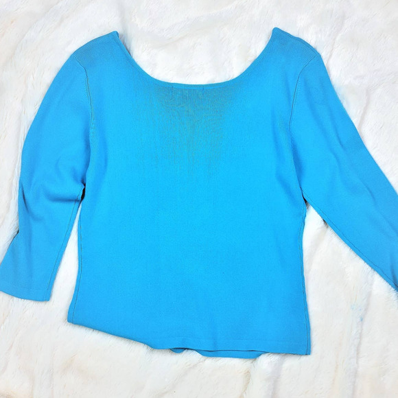 Nautical Boat-Neck 3/4 Sleeve Top Women's M #1220 - Picture 2 of 5